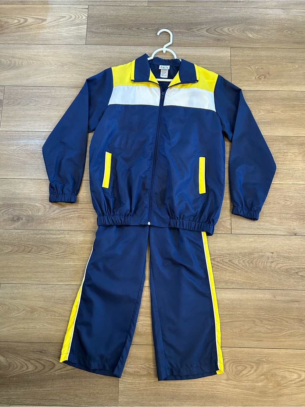 Vintage BFA Classics Women’s S Windbreaker Track Suit Navy Yellow 2 Piece Set